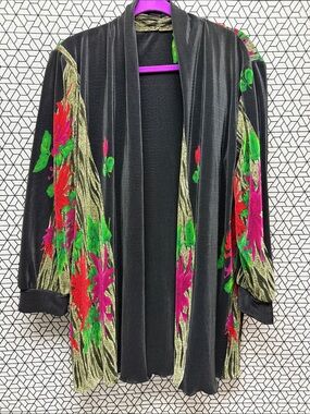 Luxe and Vibrant pleated Floral cardigan